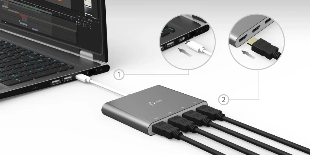 J5Create JCA366 USB-C to 4-Port HDMI Multi-Monitor Adapter – Perfect for Expanding Workspace on Laptops & Macs 13