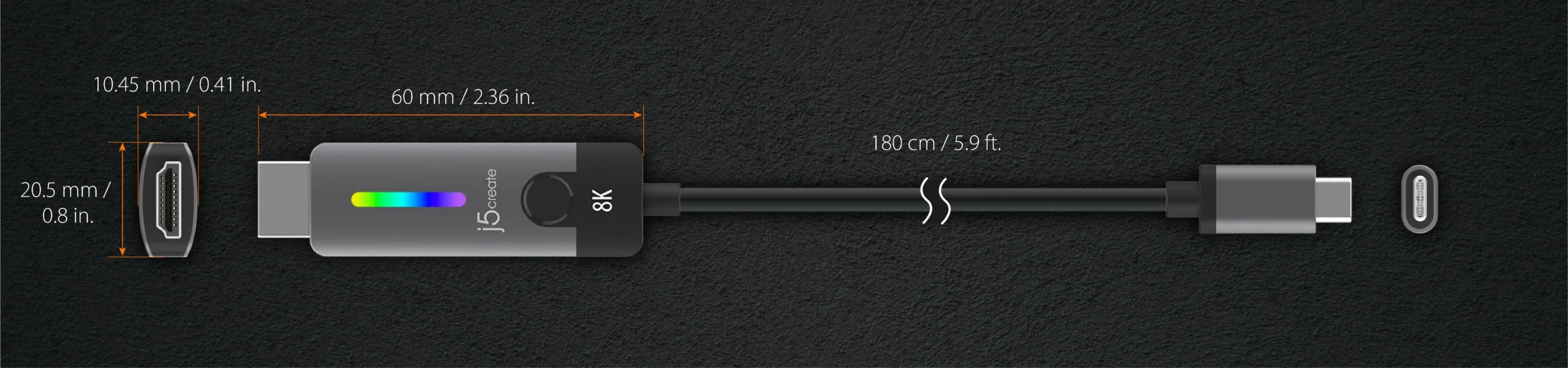 j5Create JCC157 USB-C to HDMI 2.1 8K Cable | 4K@144Hz, 8K@60Hz Support| Ultra-HD Gaming & Creator-Ready 11