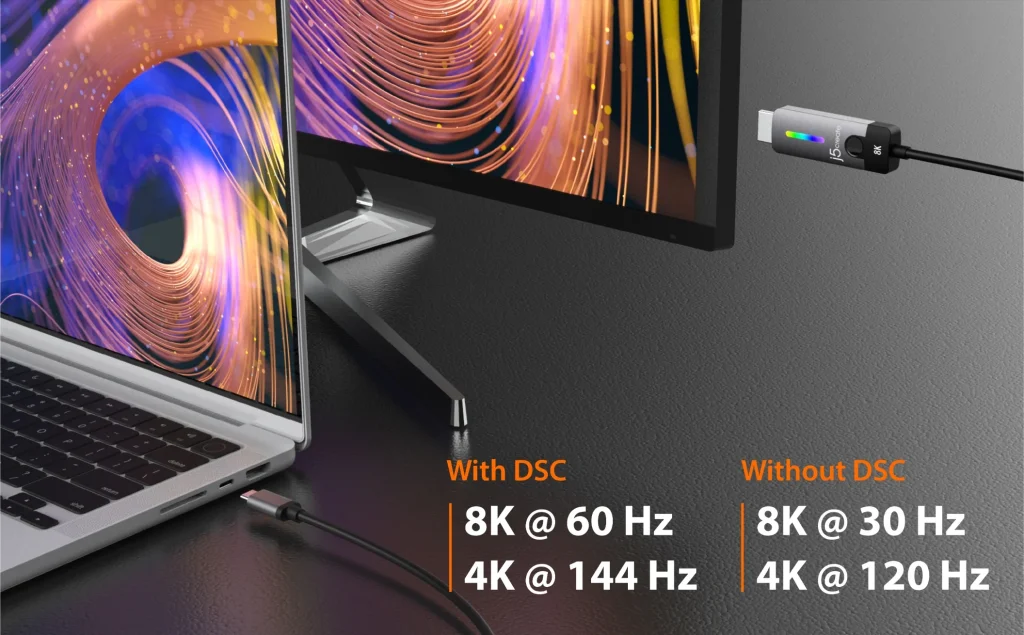 j5Create JCC157 USB-C to HDMI 2.1 8K Cable | 4K@144Hz, 8K@60Hz Support| Ultra-HD Gaming & Creator-Ready 12