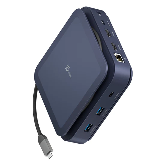 J5Create Powerful Dual 4K HDMI Dock with 140W PD 3.1 – Ultra-Fast USB 10Gbps, Gigabit LAN, SD Card Reader – JCD3196