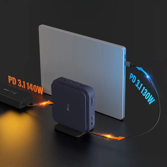 J5Create Powerful Dual 4K HDMI Dock with 140W PD 3.1 – Ultra-Fast USB 10Gbps, Gigabit LAN, SD Card Reader – JCD3196 8 J5Create Powerful Dual 4K HDMI Dock with 140W PD 3.1 – Ultra-Fast USB 10Gbps, Gigabit LAN, SD Card Reader – JCD3196 - Image 8