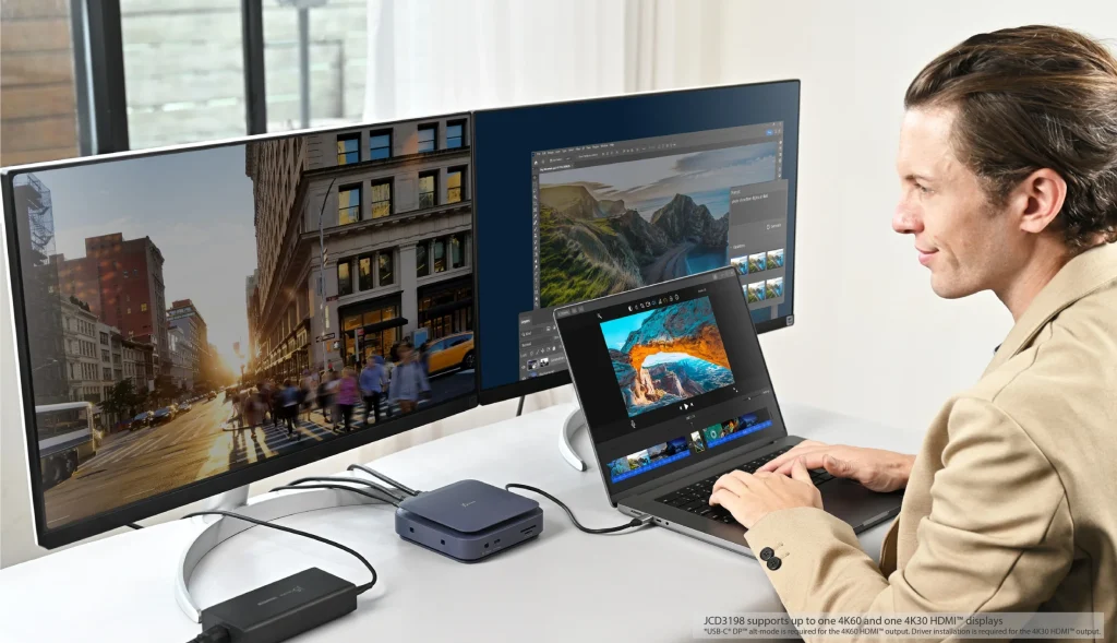 J5Create Powerful Dual 4K HDMI Dock with 140W PD 3.1 – Ultra-Fast USB 10Gbps, Gigabit LAN, SD Card Reader – JCD3196 15