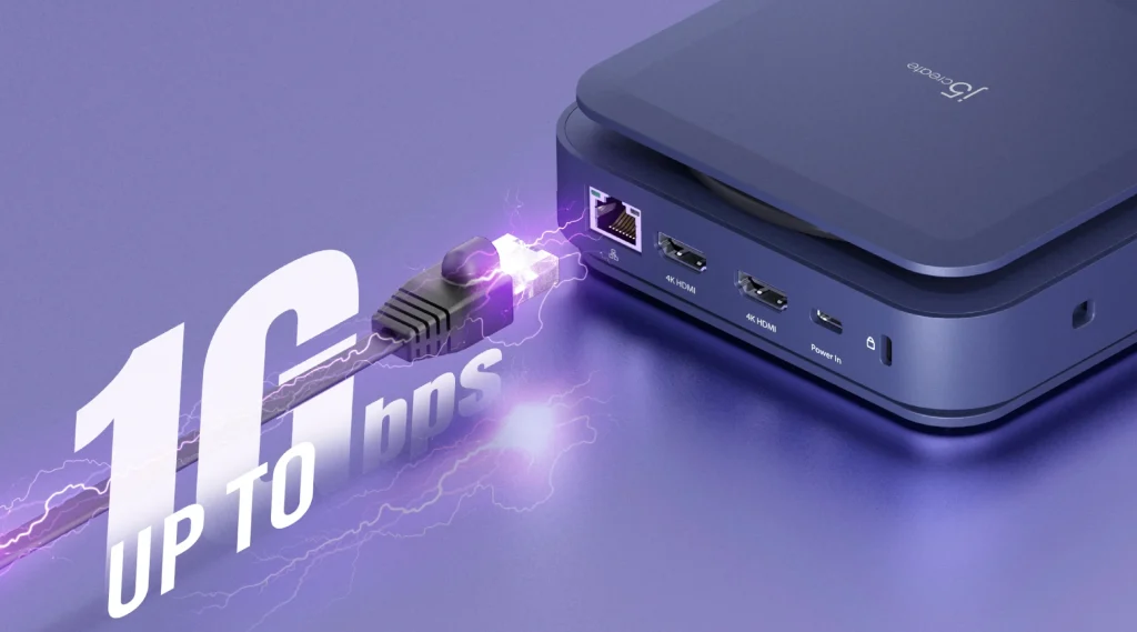 J5Create Powerful Dual 4K HDMI Dock with 140W PD 3.1 – Ultra-Fast USB 10Gbps, Gigabit LAN, SD Card Reader – JCD3196 16