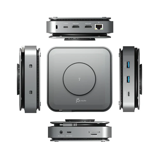 J5Create Ultimate JCD3199 USB-C Dual 4K HDMI Docking Station with 140W PD, 15W Wireless Charger, Gigabit Ethernet, USB 10Gbps Ports – Ideal for MacBook & Windows Laptops 3 J5Create Ultimate JCD3199 USB-C Dual 4K HDMI Docking Station with 140W PD, 15W Wireless Charger, Gigabit Ethernet, USB 10Gbps Ports – Ideal for MacBook & Windows Laptops - Image 3
