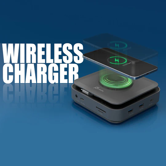 J5Create Ultimate JCD3199 USB-C Dual 4K HDMI Docking Station with 140W PD, 15W Wireless Charger, Gigabit Ethernet, USB 10Gbps Ports – Ideal for MacBook & Windows Laptops 8 J5Create Ultimate JCD3199 USB-C Dual 4K HDMI Docking Station with 140W PD, 15W Wireless Charger, Gigabit Ethernet, USB 10Gbps Ports – Ideal for MacBook & Windows Laptops - Image 8