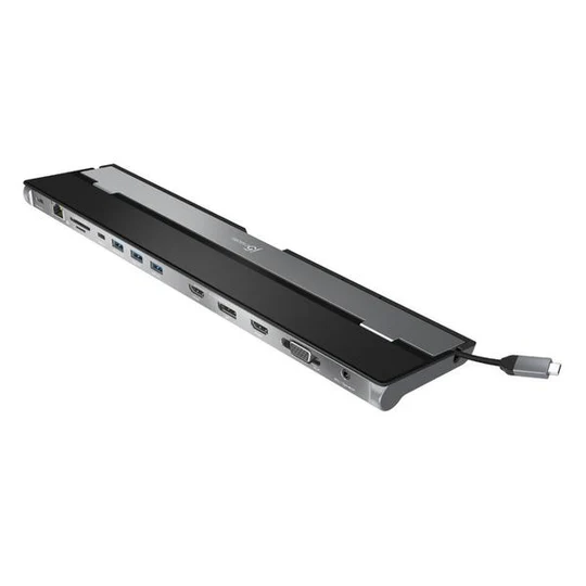 J5Create Versatile JCD543 USB-C Triple Display Docking Station – 13-in-1 USB-C Hub with HDMI, DisplayPort, VGA, Gigabit Ethernet, SD/microSD, Audio, and Power Delivery