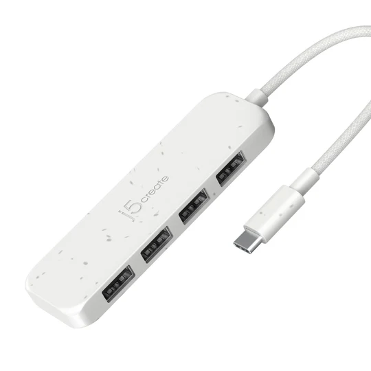 j5Create JCH341E Eco-Friendly USB-C to 4-Port Hub – Powerful 10Gbps Expansion for Mac, Windows, Chrome OS Devices