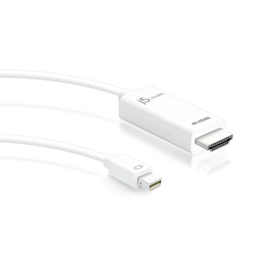 j5Create JDC159 Mini DisplayPort to 4K HDMI Cable – Seamless 6ft Passive Converter for Mac & PC | Plug & Play Ultra HD Support