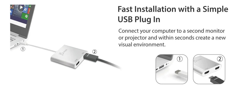J5Create JUA365 Smart USB 3.0 to Dual HDMI Multi-Monitor Adapter – Ultimate 4K Display Expansion for Professionals 11