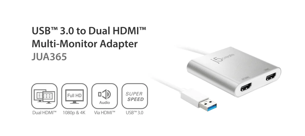 J5Create JUA365 Smart USB 3.0 to Dual HDMI Multi-Monitor Adapter – Ultimate 4K Display Expansion for Professionals 10