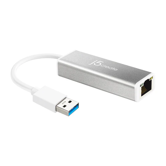 J5Create JUE130 Powerful USB 3.0 Gigabit Ethernet Adapter – High-Speed Wired LAN for Laptops and MacBooks with Aluminum Body