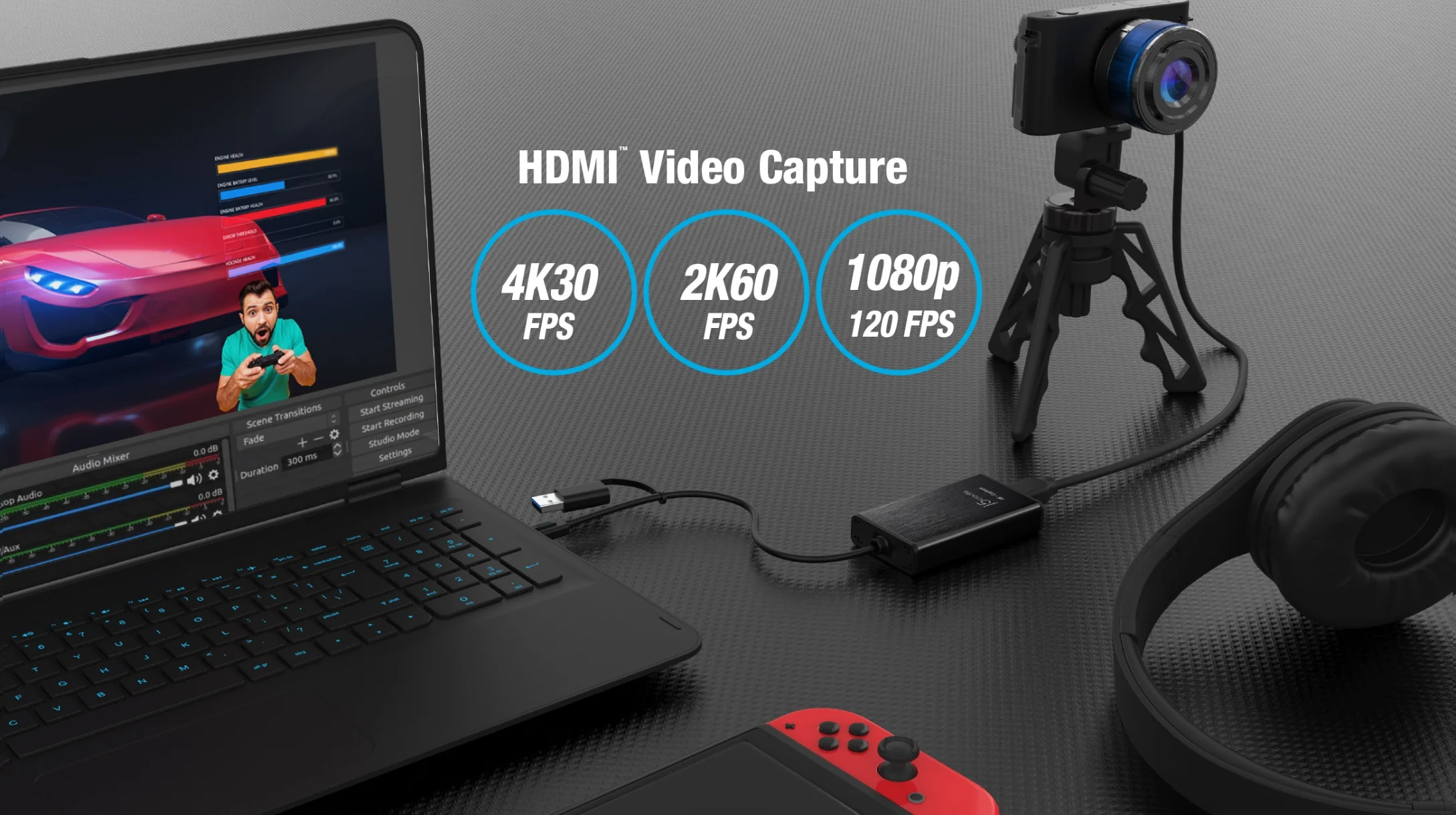J5Create 4K HDMI™ Capture Adapter – Ultra-Low Latency Streaming with 4K Clarity | Model: JVA11 9