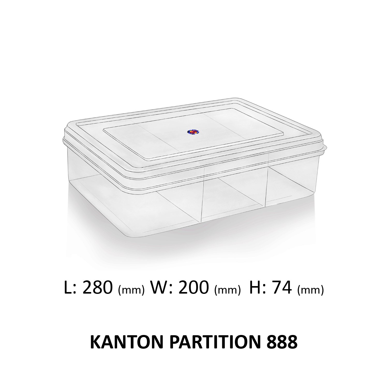 KANTON Partition 888 – Premium 3-Partition Plastic Storage Box for Long Items, Cash, Accessories | Transparent White Finish 2 KANTON Partition 888 – 3-Partition Transparent Storage Box for Long Items