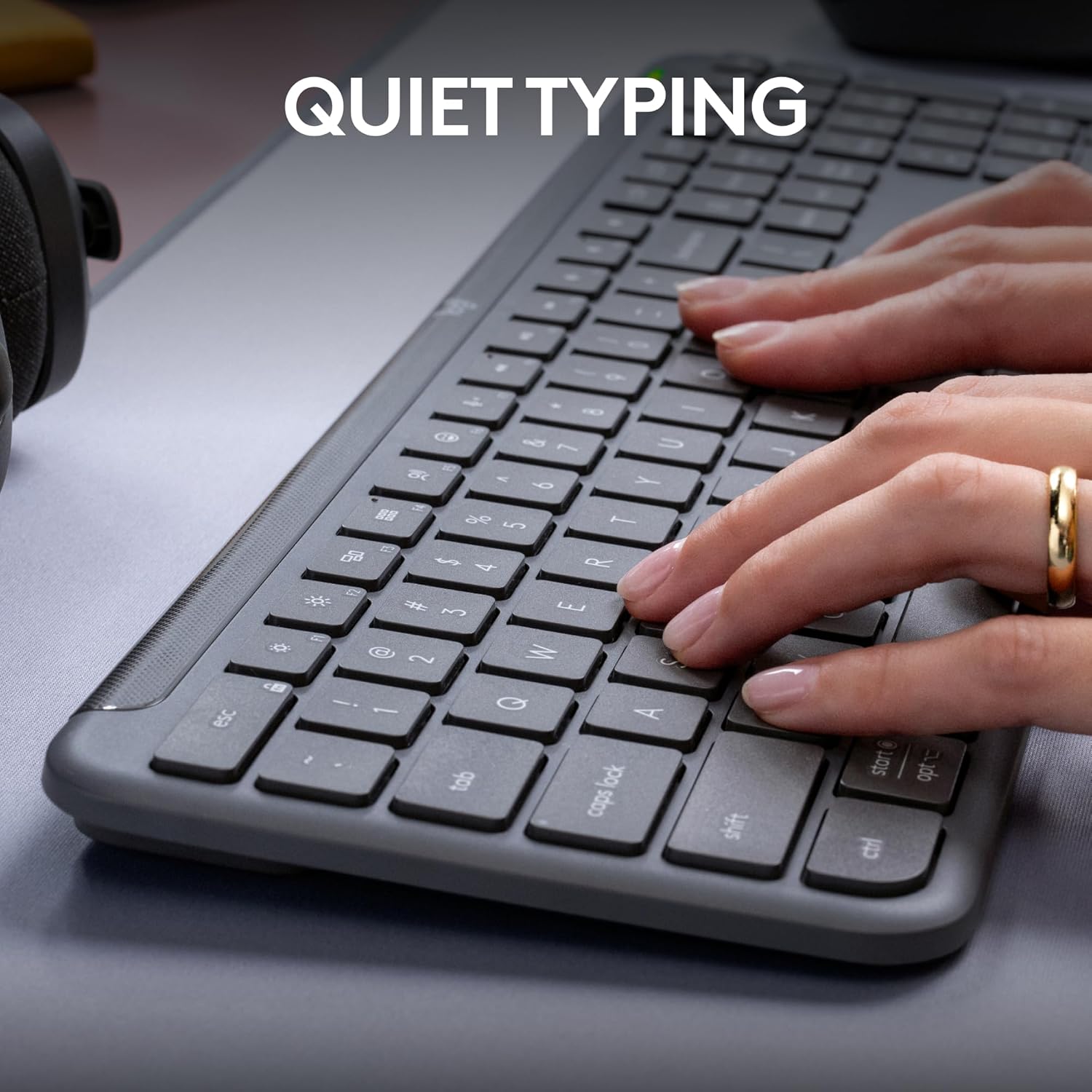 Logitech Sleek Signature Slim K950 Wireless Keyboard – Multi-Device, Quiet Typing, Bluetooth, Recycled Build 2 Logitech Sleek Signature Slim K950 Wireless Keyboard – Multi-Device, Quiet Typing, Bluetooth, Recycled Build - Image 2
