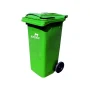 Nilkamal 120L Green Plastic Dustbin with Wheels