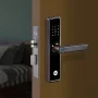 mart Door Lock, Fingerprint, PIN, RFID, Manual Key Access (Brown)