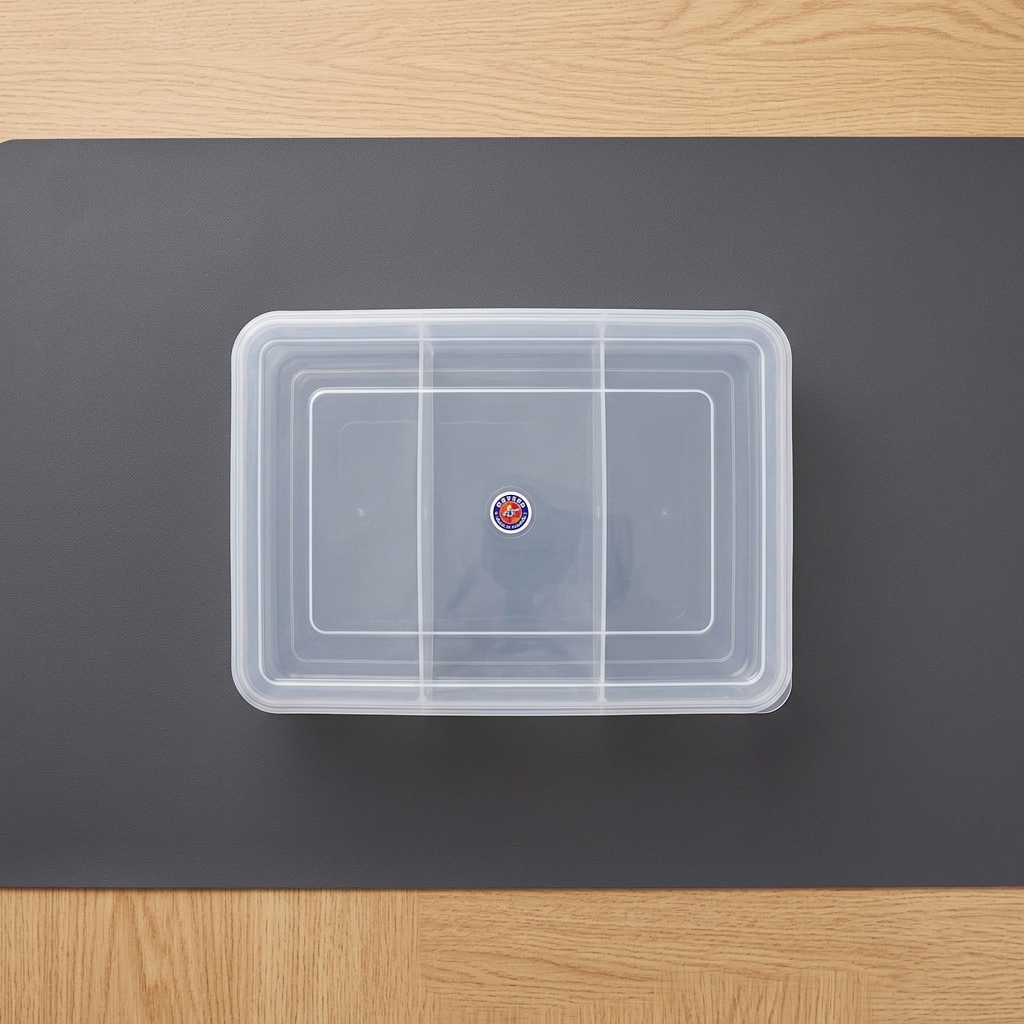 KANTON Partition 888 – Premium 3-Partition Plastic Storage Box for Long Items, Cash, Accessories | Transparent White Finish