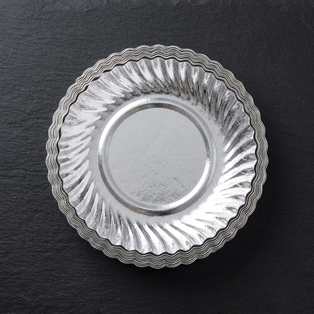 Silver Paper Plate No. 1 – Premium Disposable Plates for Events, Office & Home Use (25-30 Pcs)