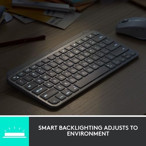 Logitech MX Keys Mini Wireless Illuminated Keyboard – Compact Metal Build with Smart Keys, Backlighting & Multi-Device Bluetooth Connectivity (Graphite) 5 Logitech MX Keys Mini Wireless Illuminated Keyboard – Compact Metal Build with Smart Keys, Backlighting & Multi-Device Bluetooth Connectivity (Graphite) - Image 5