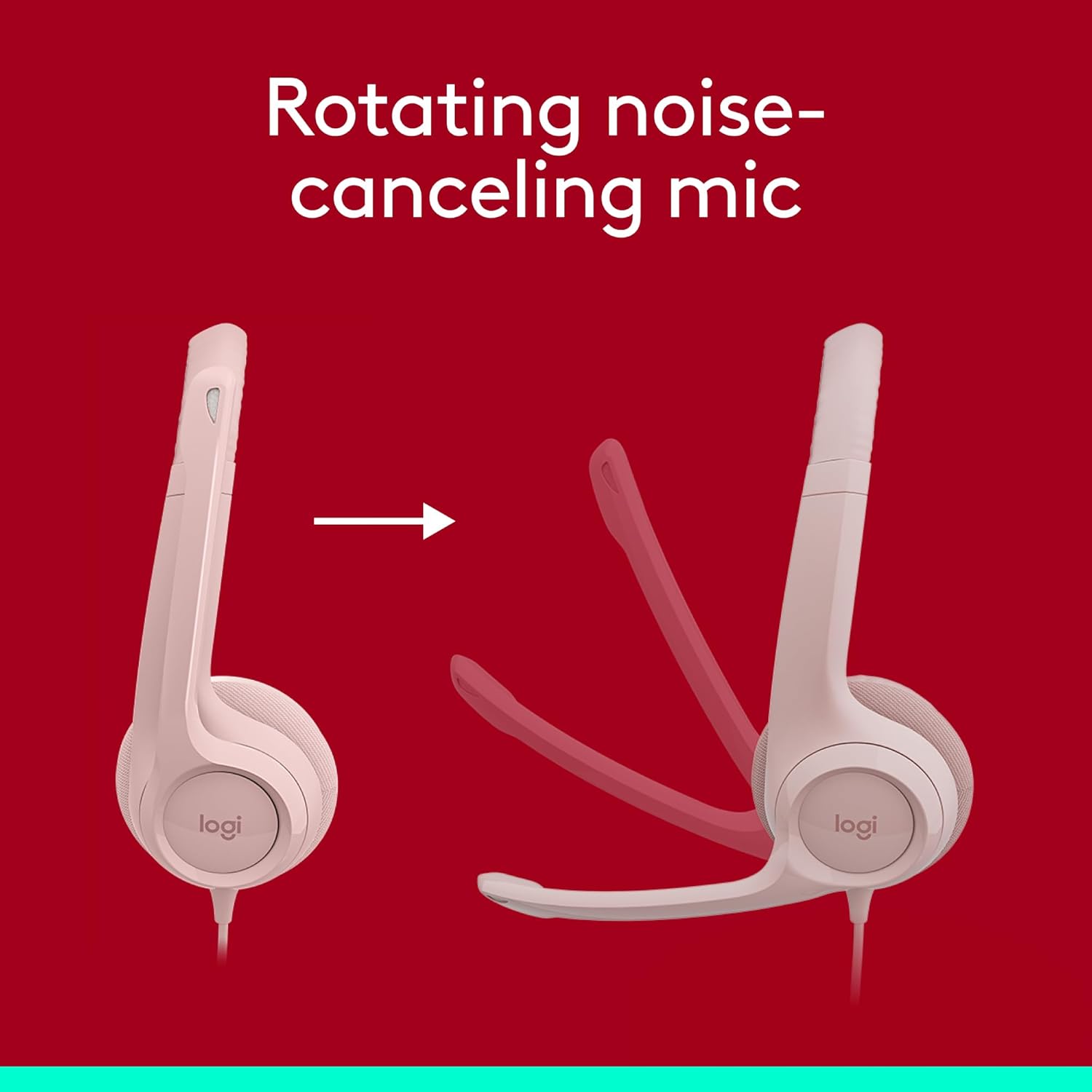 Logitech H390 Wired On-Ear Headset – Premium Comfort Crystal-Clear Audio  for PC Chromebook Rose WisyCart Wholesale Office Supplies