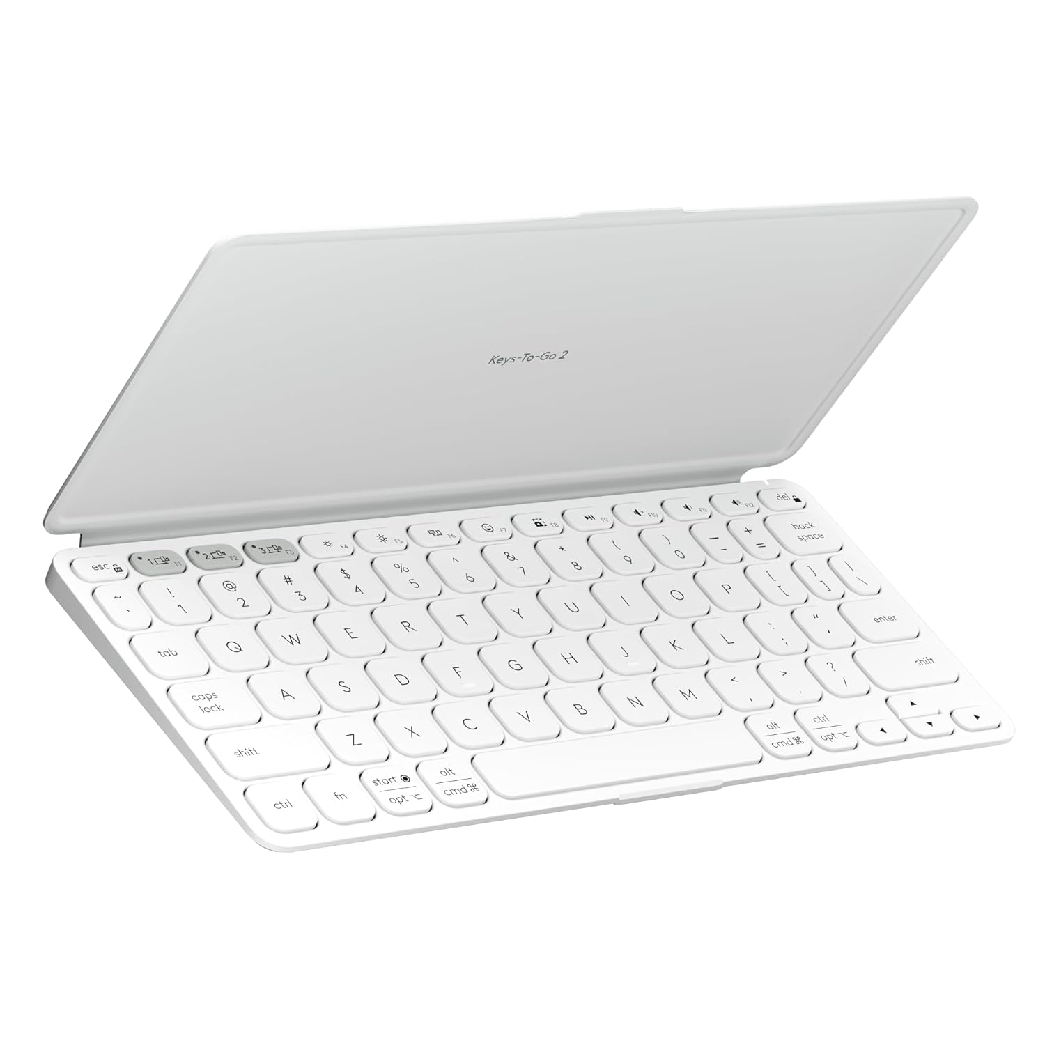 Logitech Keys-to-Go 2 Portable Bluetooth Keyboard – Ultra Slim Wireless with Built-in Cover, Multi-OS Compatibility, 3-Year Battery Life – Pale Grey