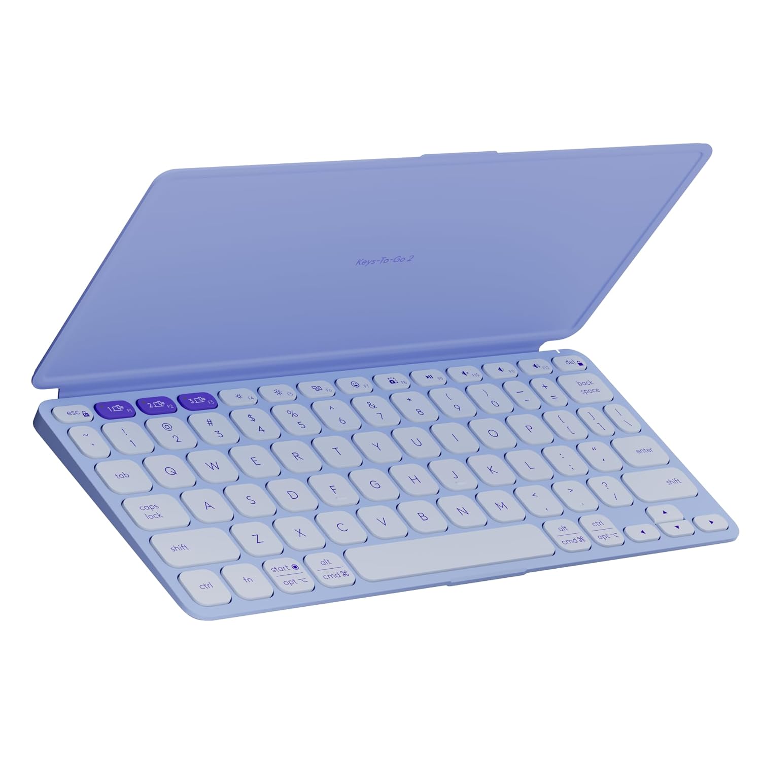 Logitech Keys-to-Go 2 Portable Bluetooth Keyboard – Ultra Slim Wireless with Built-in Cover, Multi-OS Compatibility, 3-Year Battery Life – Lilac