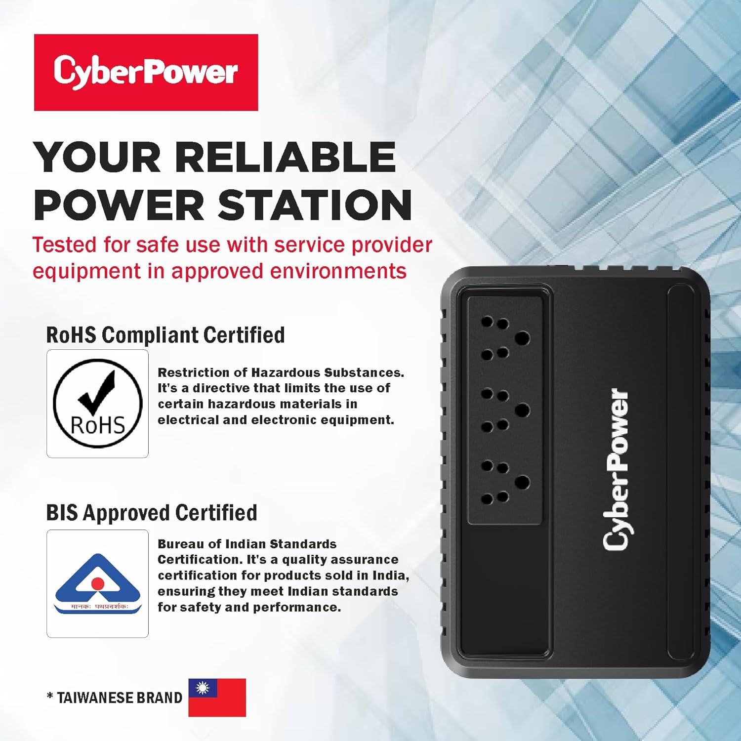 CyberPower BU600E-IN Line-Interactive UPS – 600VA / 360W, AVR, Fire-Resistant, Generator-Compatible, 30 Min Backup @ 60W 8 CyberPower BU600E-IN Line-Interactive UPS – 600VA / 360W, AVR, Fire-Resistant, Generator-Compatible, 30 Min Backup @ 60W - Image 8