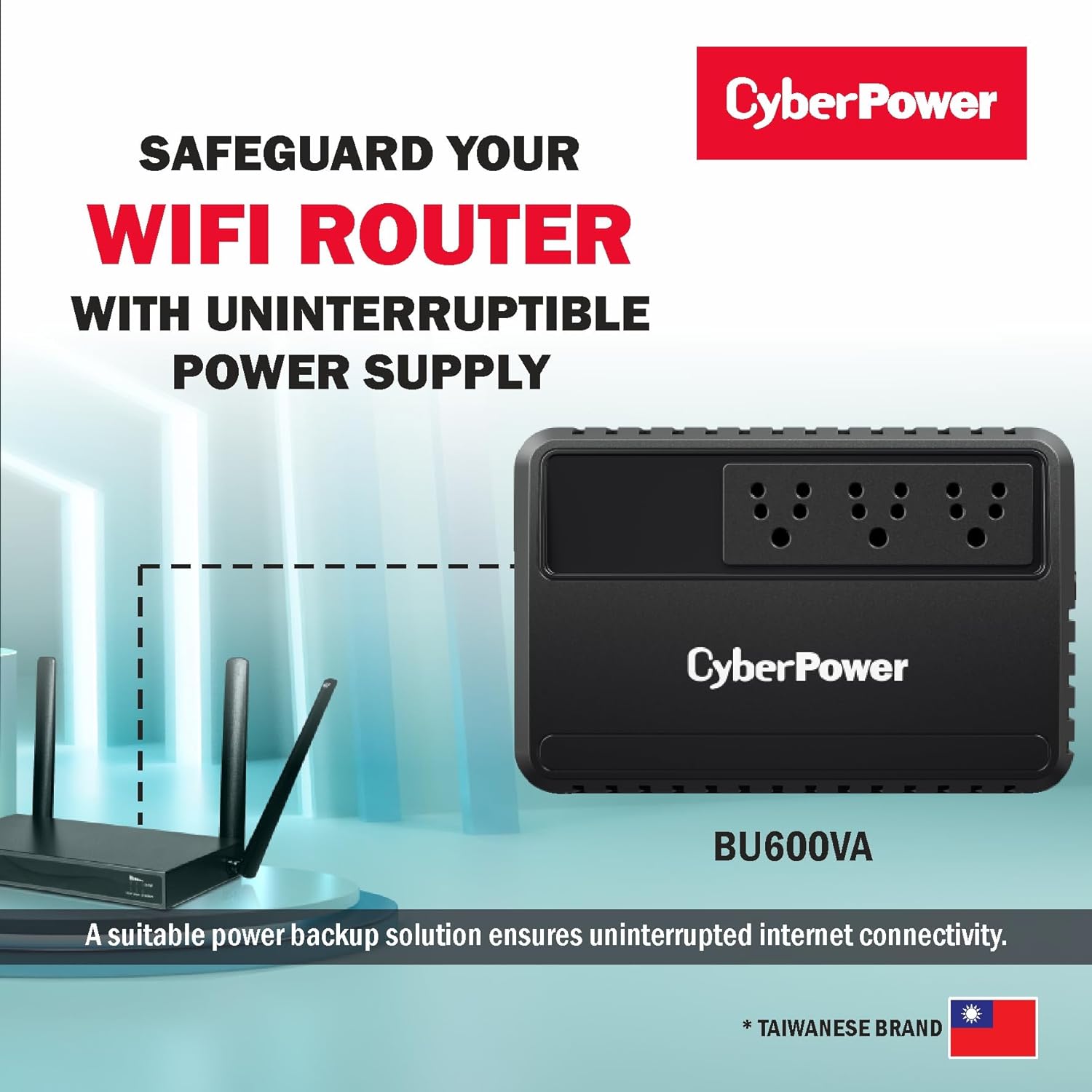 CyberPower BU600E-IN Line-Interactive UPS – 600VA / 360W, AVR, Fire-Resistant, Generator-Compatible, 30 Min Backup @ 60W 10 CyberPower BU600E-IN Line Interactive UPS – 600VA / 360W with AVR and Fire-Resistant Design