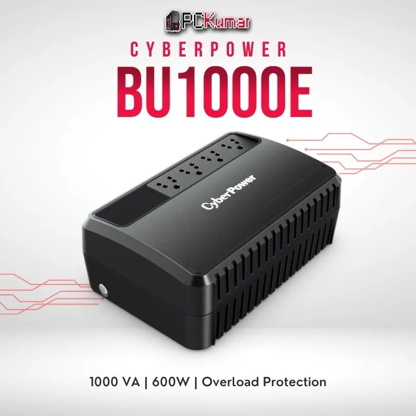 CyberPower BU1000E-IN Line-Interactive UPS – 1000VA / 600W, AVR, Fire-Resistant, Generator-Compatible, 65 Min Backup @ 60W 3 CyberPower BU1000E-IN Line-Interactive UPS – 1000VA / 600W, AVR, Fire-Resistant, Generator-Compatible, 65 Min Backup @ 60W - Image 3