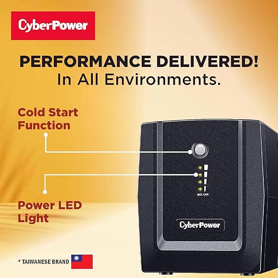 CyberPower UPS UT1200E Line-Interactive – 1200VA / 720W, AVR, Generator-Compatible, 4 Outlets, 65 Min Backup at 60W 3 CyberPower UPS UT1200E Line-Interactive – 1200VA / 720W, AVR, Generator-Compatible, 4 Outlets, 65 Min Backup at 60W - Image 3