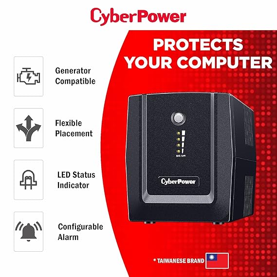 CyberPower UPS UT1200E Line-Interactive – 1200VA / 720W, AVR, Generator-Compatible, 4 Outlets, 65 Min Backup at 60W 4 CyberPower UPS UT1200E Line-Interactive – 1200VA / 720W, AVR, Generator-Compatible, 4 Outlets, 65 Min Backup at 60W - Image 4