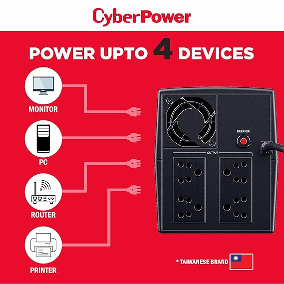 CyberPower UPS UT1200E Line-Interactive – 1200VA / 720W, AVR, Generator-Compatible, 4 Outlets, 65 Min Backup at 60W 5 CyberPower UPS UT1200E Line-Interactive – 1200VA / 720W, AVR, Generator-Compatible, 4 Outlets, 65 Min Backup at 60W - Image 5