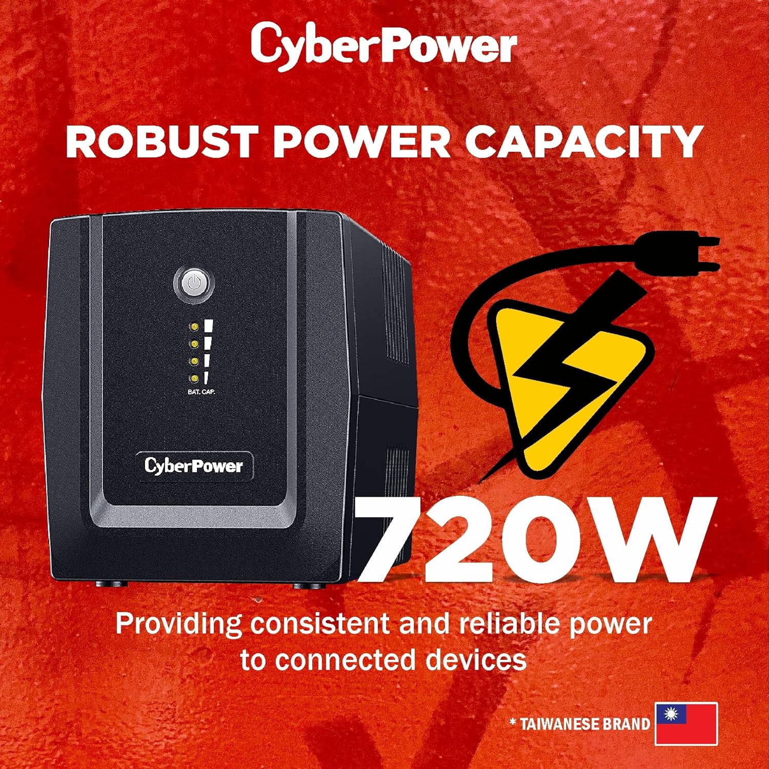 CyberPower UPS UT1200E Line-Interactive – 1200VA / 720W, AVR, Generator-Compatible, 4 Outlets, 65 Min Backup at 60W 7 CyberPower UPS UT1200E Line-Interactive – 1200VA / 720W, AVR, Generator-Compatible, 4 Outlets, 65 Min Backup at 60W - Image 7
