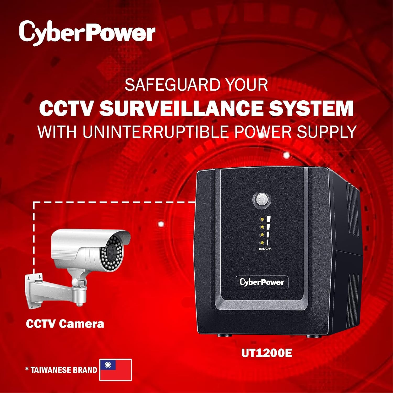 CyberPower UPS UT1200E Line-Interactive – 1200VA / 720W, AVR, Generator-Compatible, 4 Outlets, 65 Min Backup at 60W 9 CyberPower UPS UT1200E Line-Interactive – 1200VA / 720W, AVR, Generator-Compatible, 4 Outlets, 65 Min Backup at 60W - Image 9
