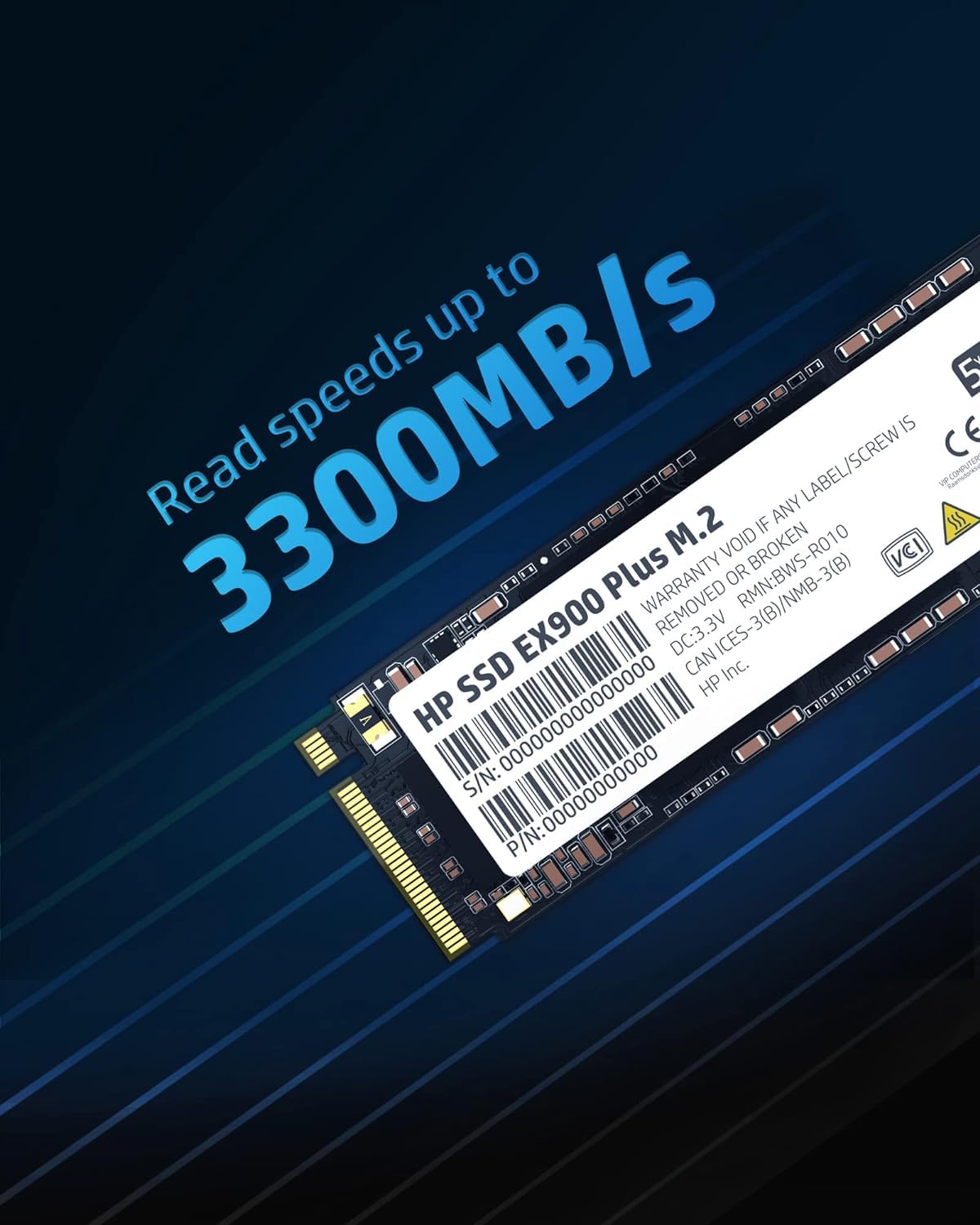 HP High-Performance EX900 Plus 1TB NVMe SSD for Faster Gaming