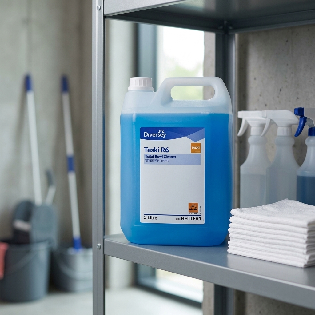 Diversey Taski R6 Powerful Toilet Bowl Cleaner – 5 Litre | Heavy Duty Disinfectant with Floral Fragrance 2 Diversey Taski R6 Powerful Toilet Bowl Cleaner – 5 Litre | Heavy Duty Disinfectant with Floral Fragrance - Image 2